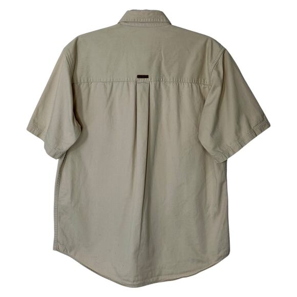 Mossy Oak Khaki Hunting Shirt Camo Quilted Shooting Patch Cotton Men L Gorpcore - Picture 12 of 16